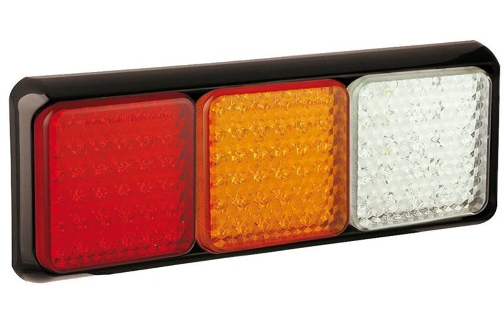 LED-Rücklicht mit schwarzem Rand | 12-24V | 40cm. Kabel
