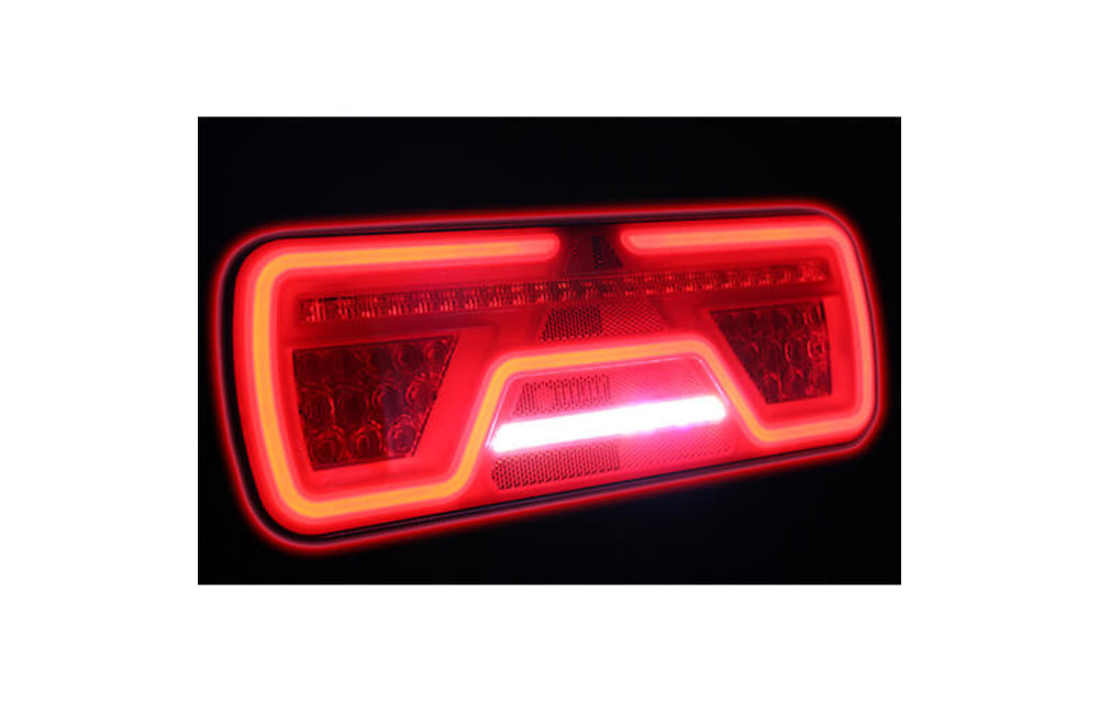 Links, Neon LED-Rücklicht, dynamische Blinker, 12-24V