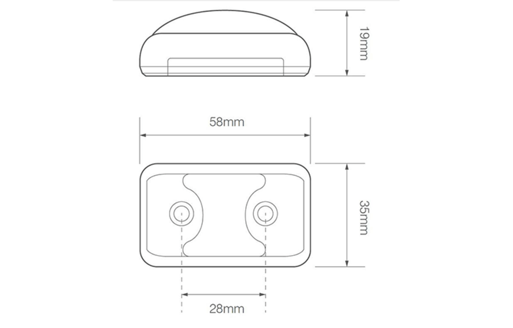 LED Umrissleuchte rot | 12-24V | 40cm. Kabel