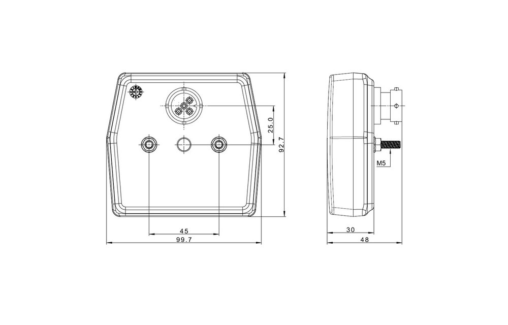Compact LED Rücklicht 12v 5 PINs Bajonett