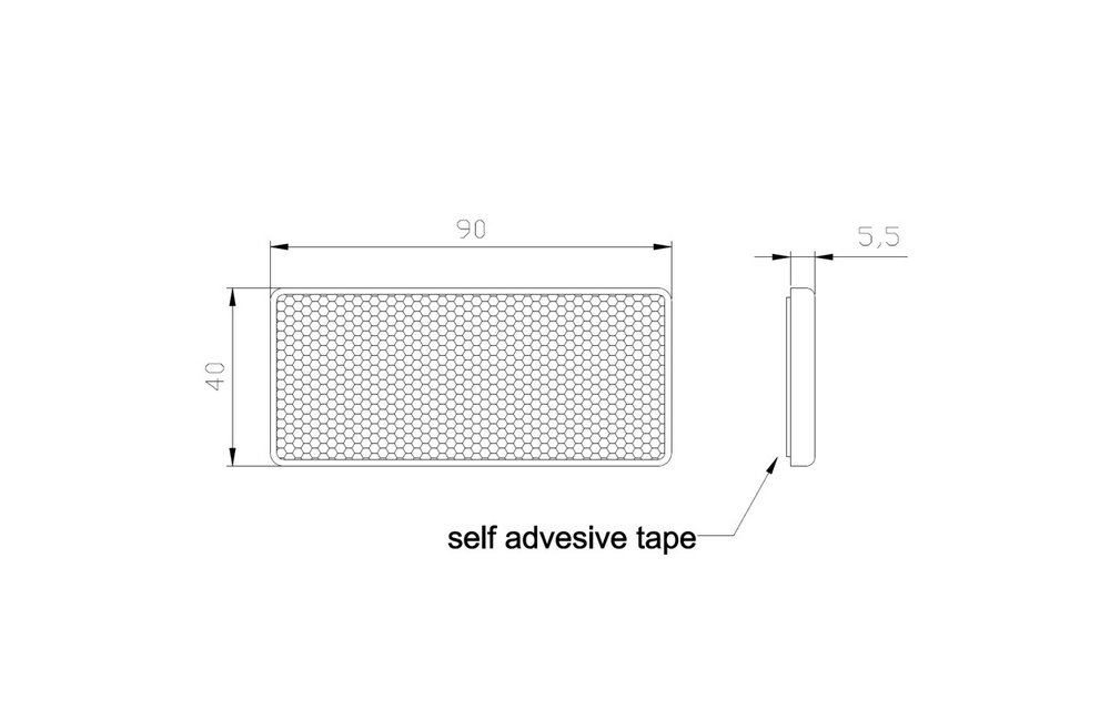 Weißer Reflektor 90 x 40 mm | 3M-Klebestreifen