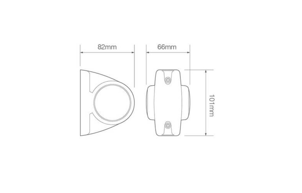 LED Begrenzungsleuchte, kurzer Stiel | 12-24V | 20 cm. Kabel