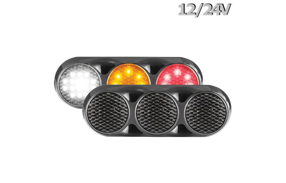 Kombination LED-Leuchte | 12-24V | 30cm. Kabel (clear + schwarz)