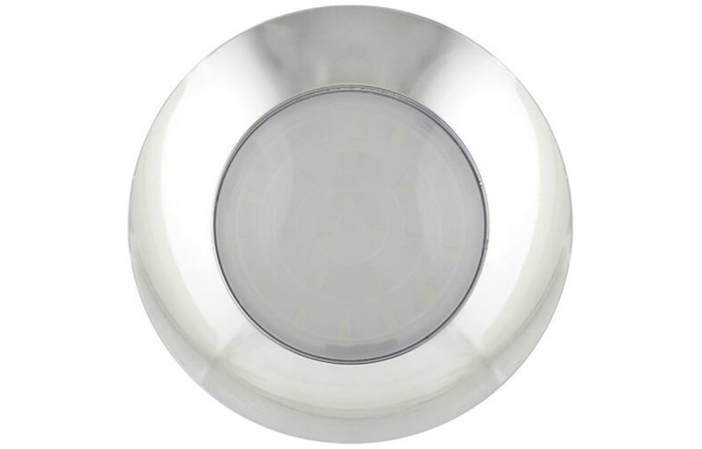 LED-Innenraumbeleuchtung-chrom / Glas satiniert | 12v | kaltes weißes Licht