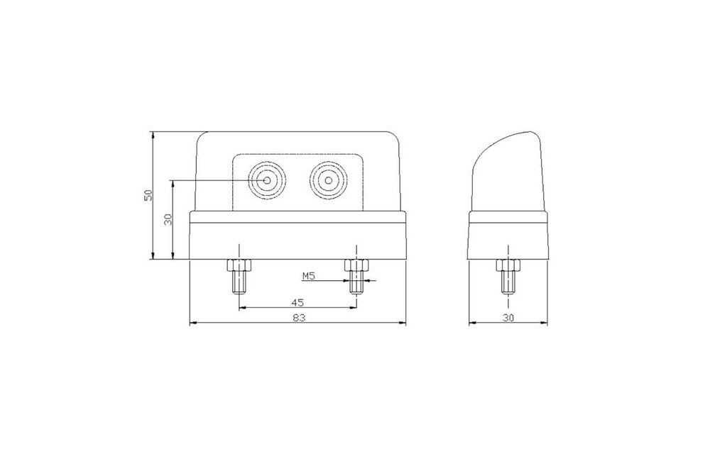 LED-Kennzeichenleuchte | 12-36V | inkl. Stecker 0.75mm2