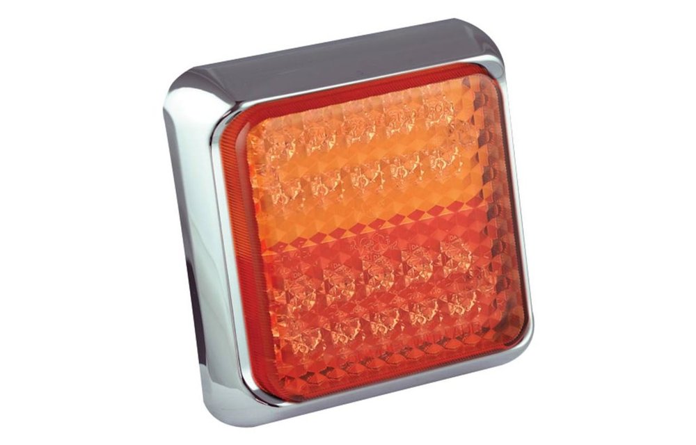 LED-Rücklicht mit Chromring | 12-24V | 40cm. Kabel