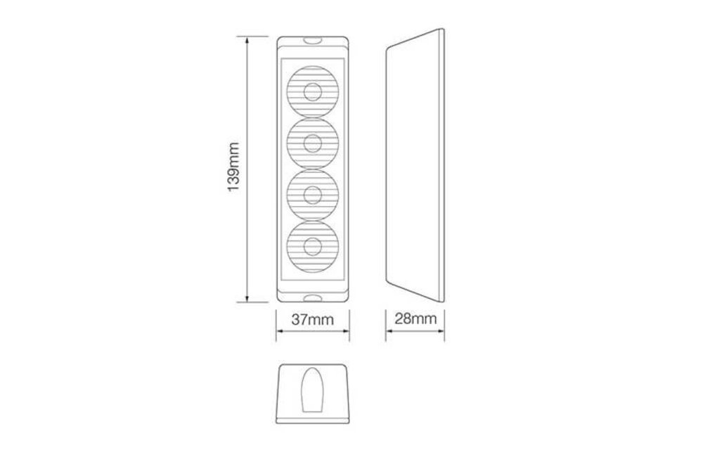 LED-Blitzer 4 LEDs rot | 10-30V |