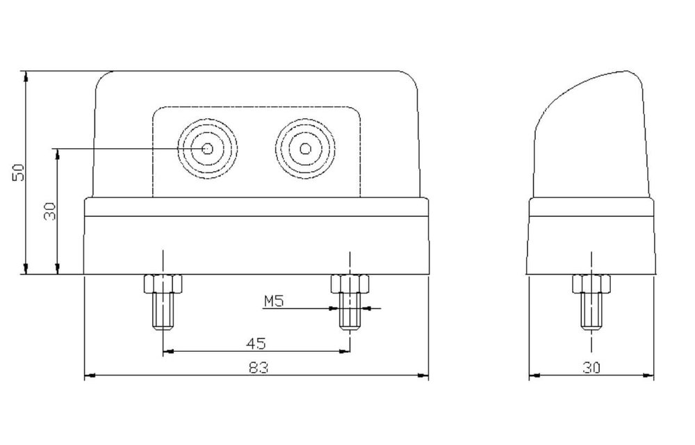 LED-Kennzeichenleuchte | 12-36V | Hoch Modell