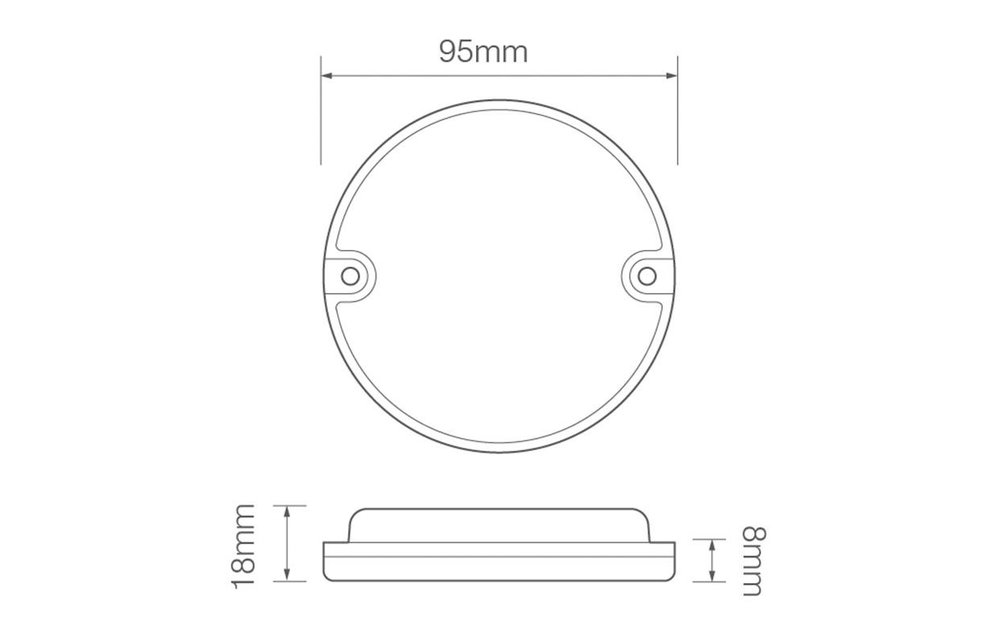 LED-Rücklicht ohne Kennzeichenbeleuchtung | 12-24V | 20 cm. Kabel