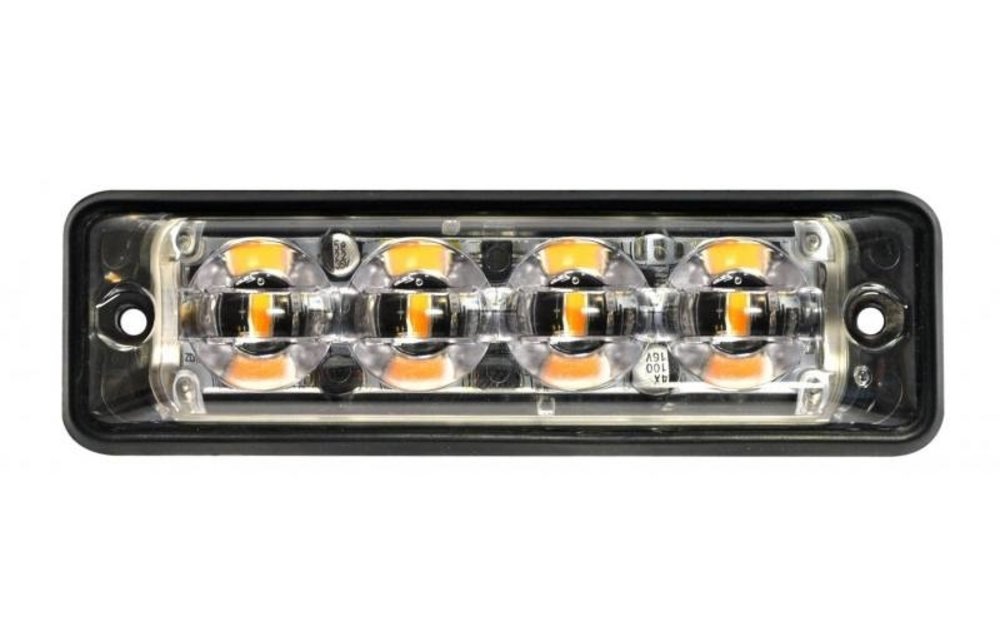 Ultra-flache Slimline LED-Blitzer | 4 LEDs rot | 10-30V |