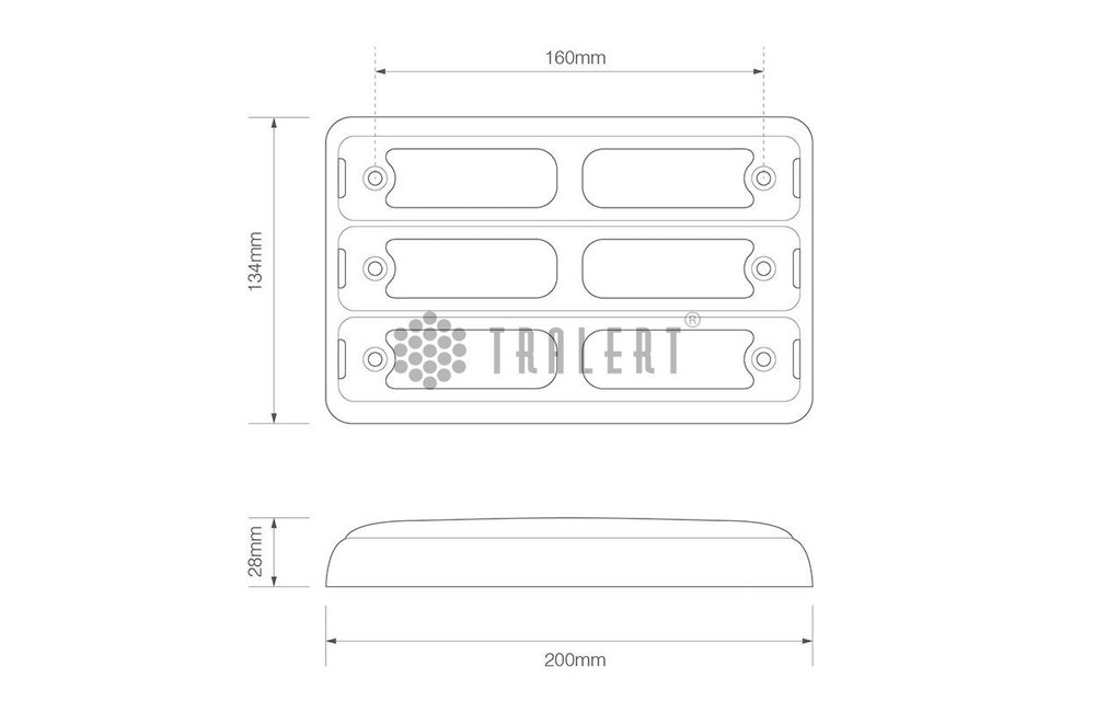LED-Rücklicht Slimline | 12-24V | 40cm. Kabel