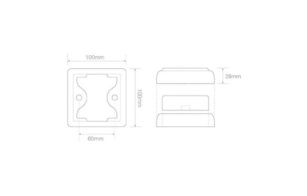 LED-Rücklicht mit schwarzem Rand | 12-24V | 40cm. Kabel