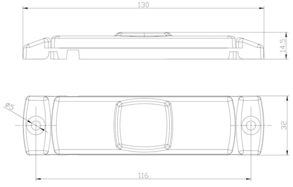 LED Umrissleuchte rot | 12-24V | 0,75mm Stecker