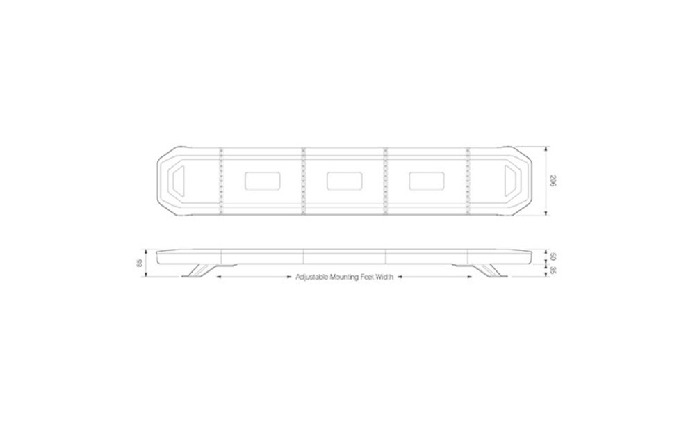 LED-Lichtbalk l R65 | 1103mm Endmodule flashy | 10-30V |