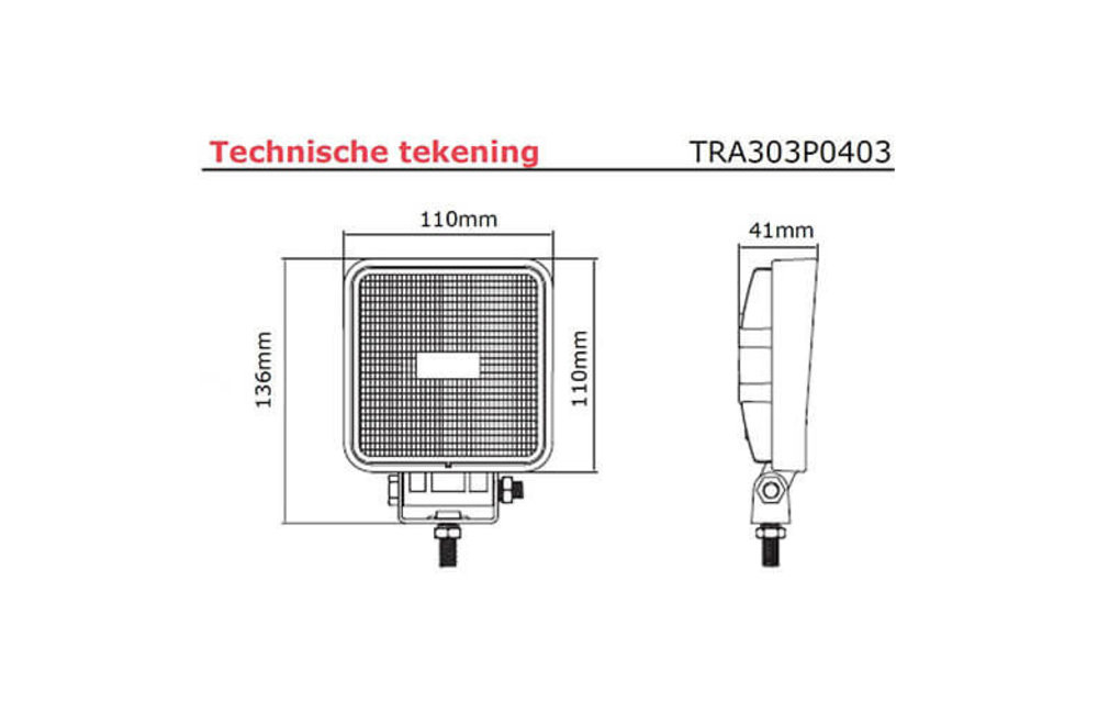 LED Arbeitsscheinwerfer | 1500 Lumen | 9-36V | 400cm. Kabel