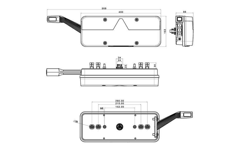 Rechts | LED leuchte-Anhänger | dynamische Blinker | 9-36V | 7pin + + Super Seal Alarm