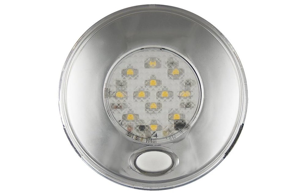 LED Innenraumleuchte inkl. Silber Schalter 24v. Warmweiß