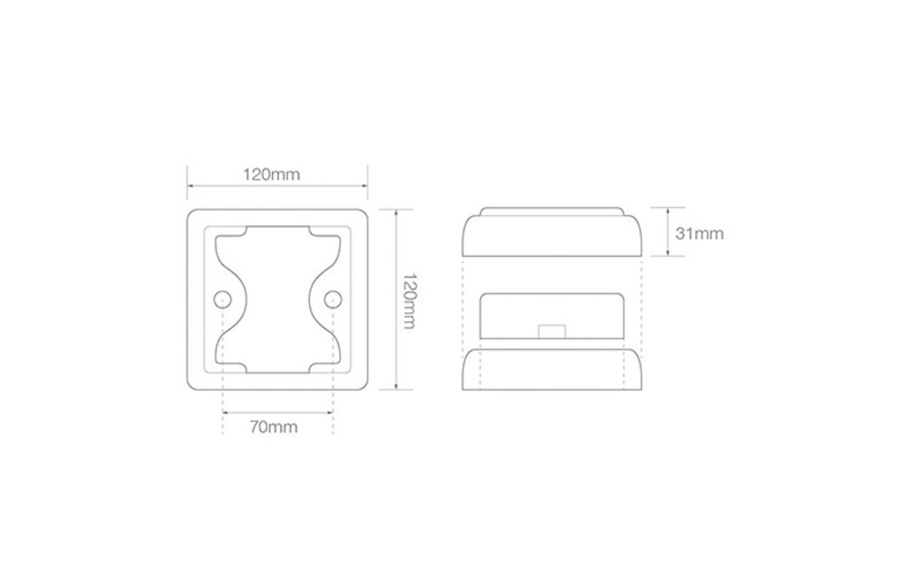 LED-Rückleuchte mit Chromring | 12-24V | 40cm. Kabel