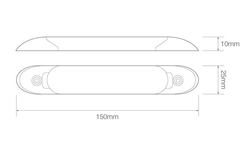 LED Innenraumleuchtebeleuchtung | Plus umschalten. | 15cm. | weiß | 24v. | kaltes Weiß