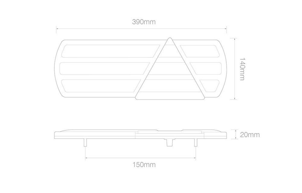 Slimline Lampe Anhänger | 12-24V | (EU390LR2) Doppelpack