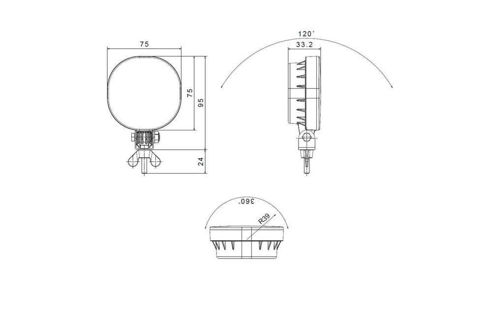 LED Rücklicht | 12-24V | 50cm. Kabel (vertikale Montage)