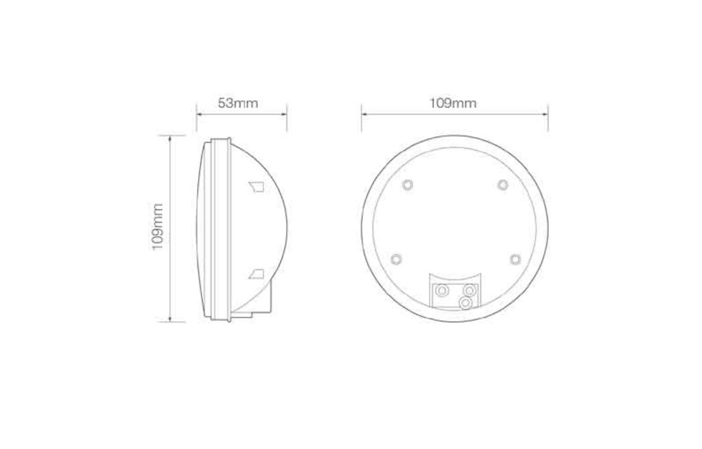 LED-Einbau Nebelleuchte | 12-24V | 40cm. Kabel