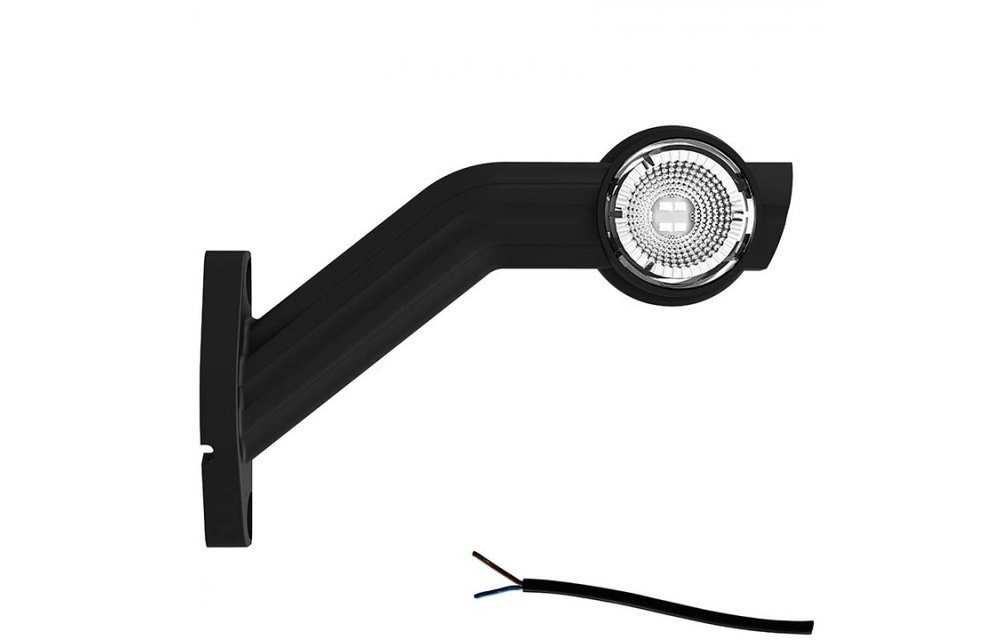 Links | LED Begrenzungsleuchte | schräger Stiel | 12-24V | 20 cm. Kabel