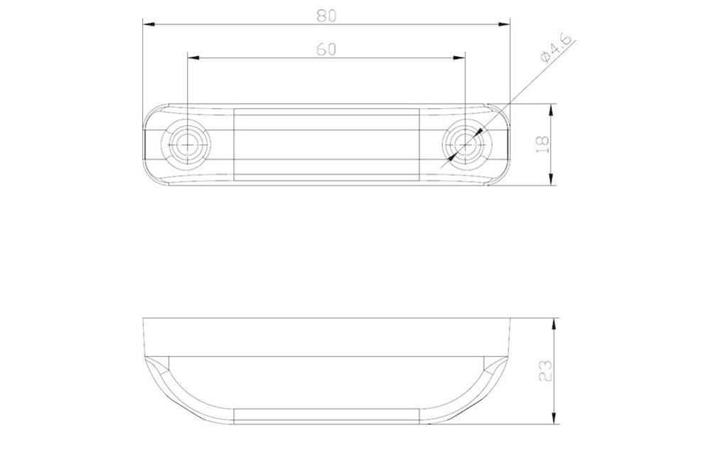 LED Umrissleuchte weiß | 12-24V | 50cm. Kabel