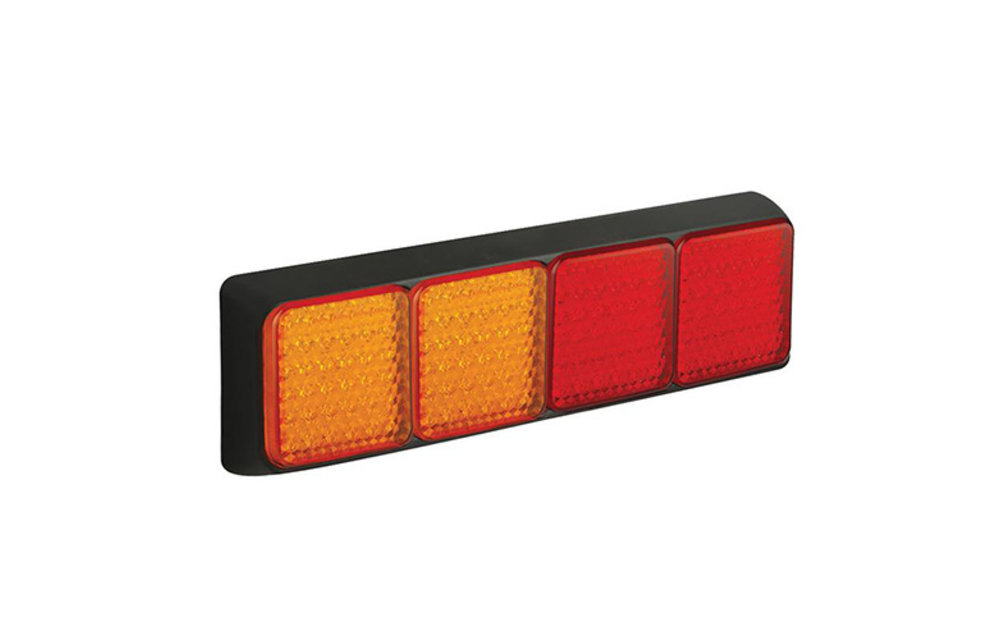 LED-Rücklicht mit schwarzem Rand | 12-24V | 40cm. Kabel