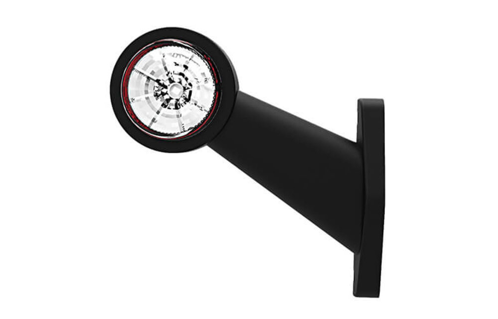 Links | LED Begrenzungsleuchte | schräger Stiel | 12-24V | 20 cm. Kabel