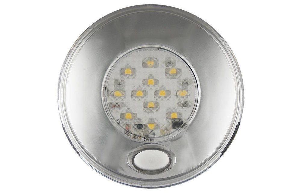 LED Innenraumleuchte inkl. Silber Schalter 12v. Warmweiß