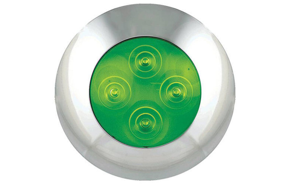LED Innenraumleuchte grün, Chromkante 12v