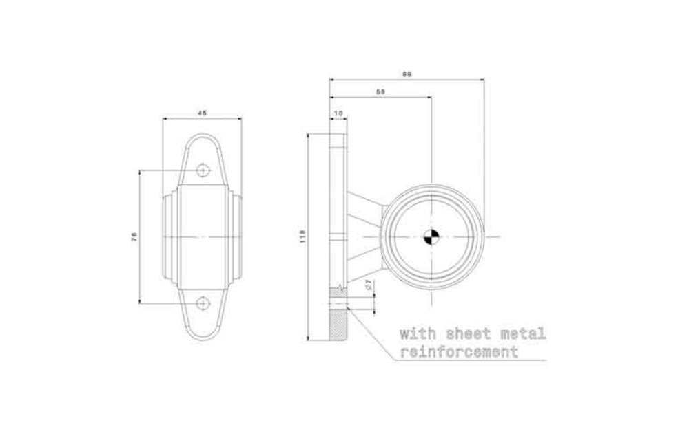 LED Begrenzungsleuchte, kurzer Stiel | 12-24V | 1,5mm Stecker