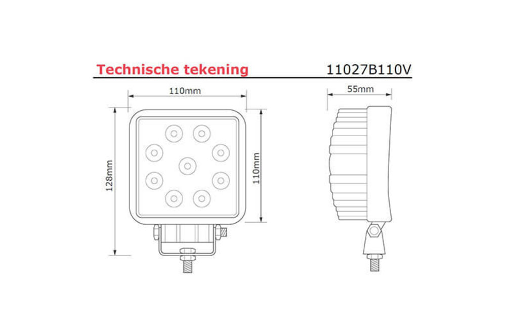 LA LED Arbeitsscheinwerfer | Rund 27 Watt | 2160 Lumen | 10-110v | Flut-Lichtstrahl