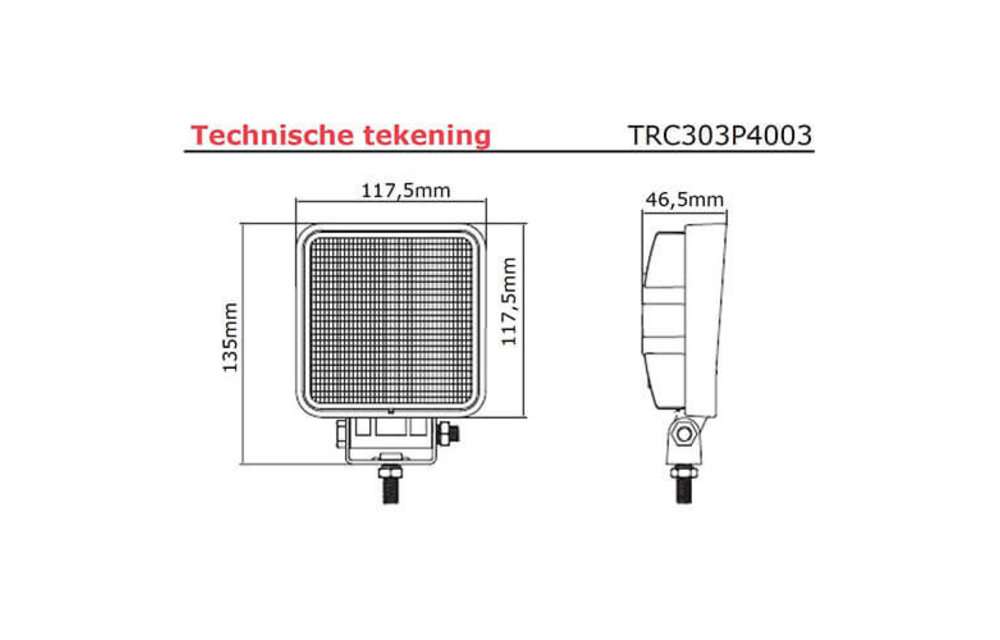LED Arbeitsscheinwerfer | 1800 Lumen | 9 - 36v | 40cm. Kabel