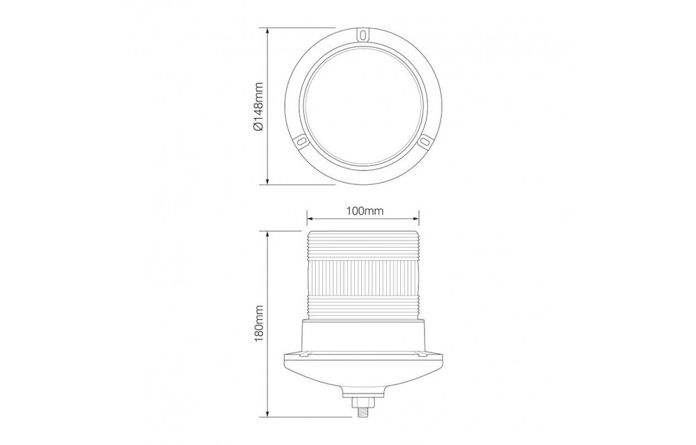R10 LED-Blitz / Rundumleuchte | 10-30V | PC Single-Schraube montagev