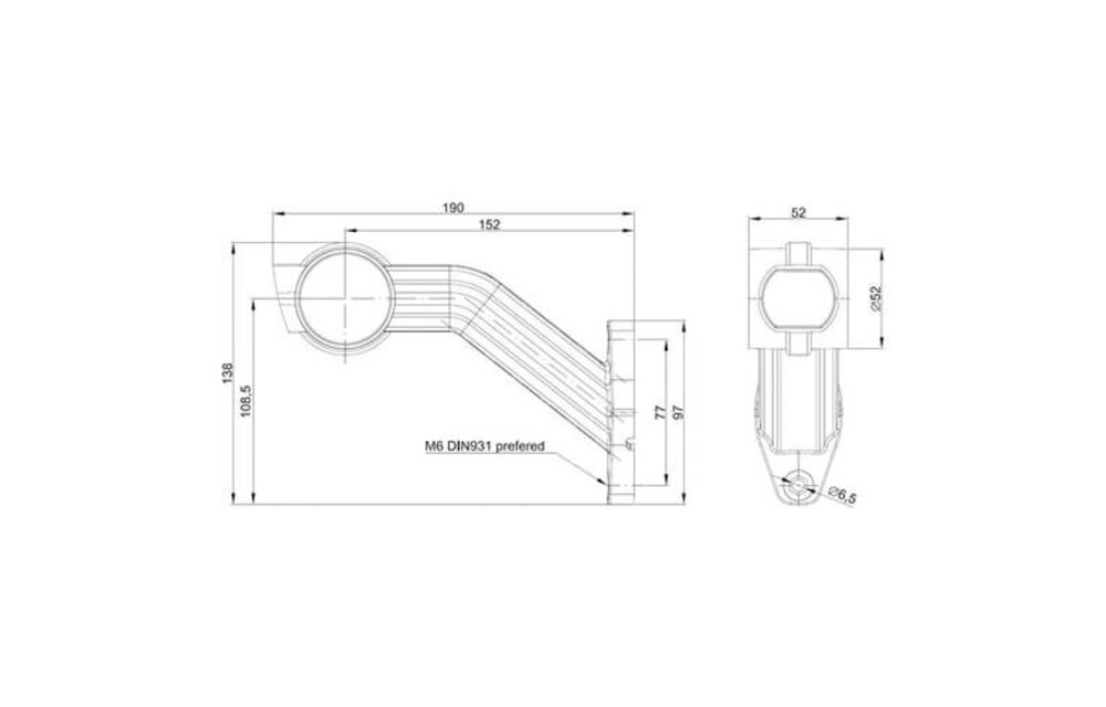 Rechts | LED Begrenzungsleuchte | schräger Stiel | 12-36V | 0,75mm Stecker