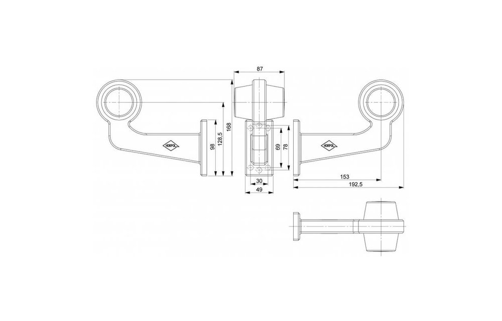 LED-Pendelleuchte links, Winkelstahl und mattierte Linse | 12-24V |