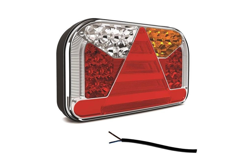 Links | LED-Rücklicht mit Kennzeichenbeleuchtung | 12-36V | 100cm. Kabel