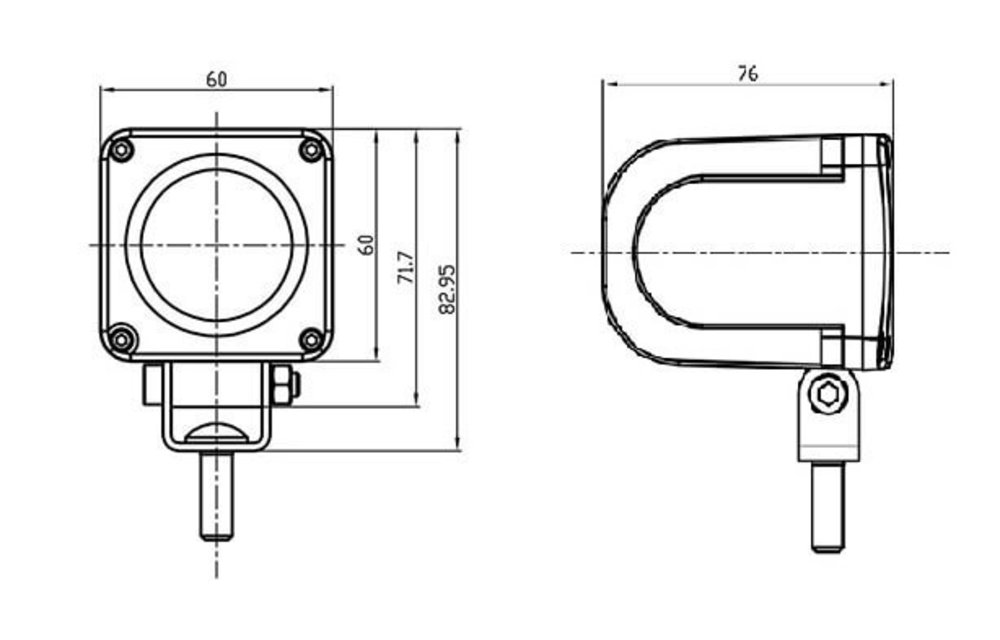 LED Arbeitsscheinwerfer | 10 Watt | 900 Lumen | 9-36V | 40cm. Kabel