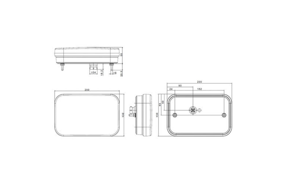 Links | LED-Nebelscheinwerferschlussleuchte mit 12V 5PIN