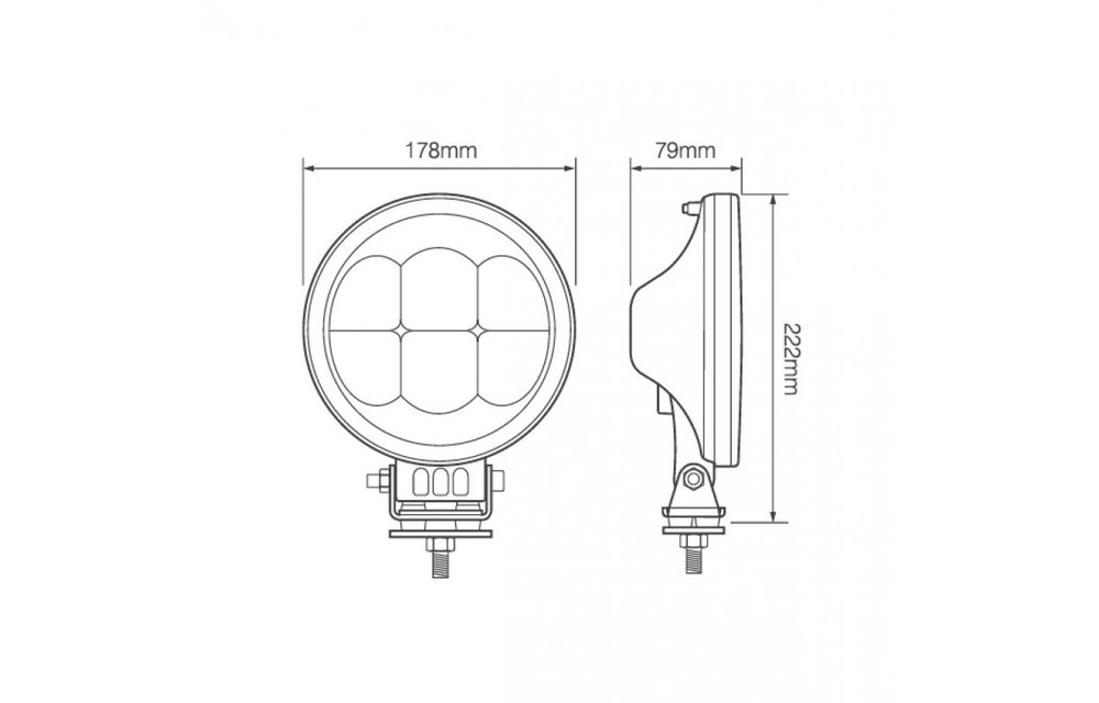 LED-Strahler mit 5400 Lumen Daytime 7inch 12 - 24v ECE R112 ECE R7