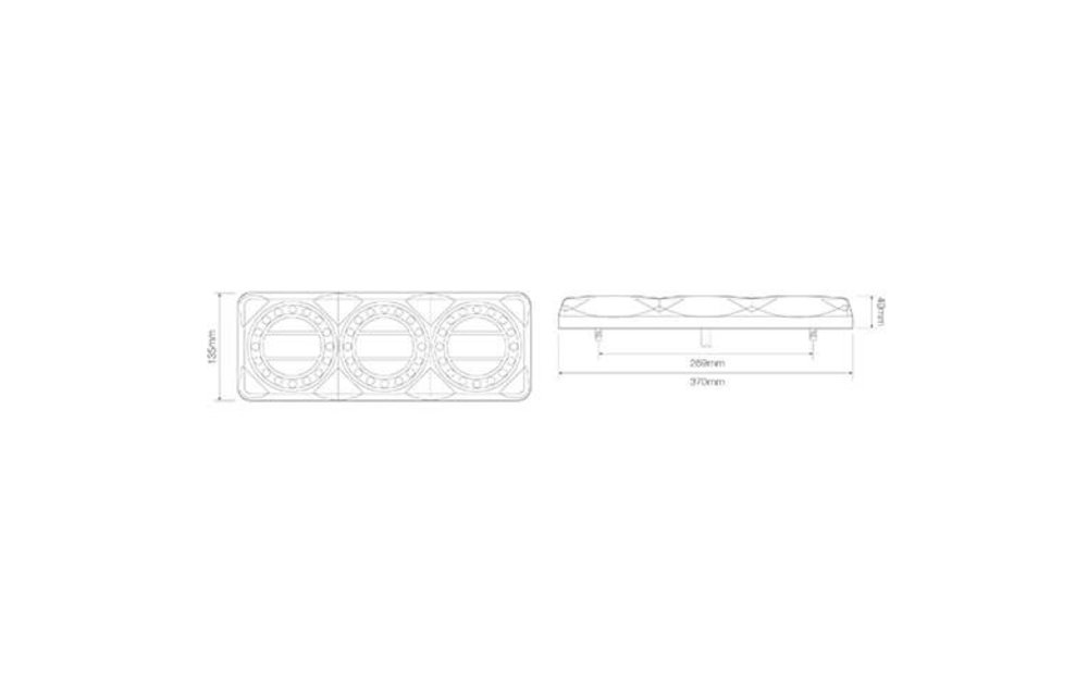 LED-Rücklicht ohne Kennzeichenbeleuchtung | 12-24V | 40cm. Kabel