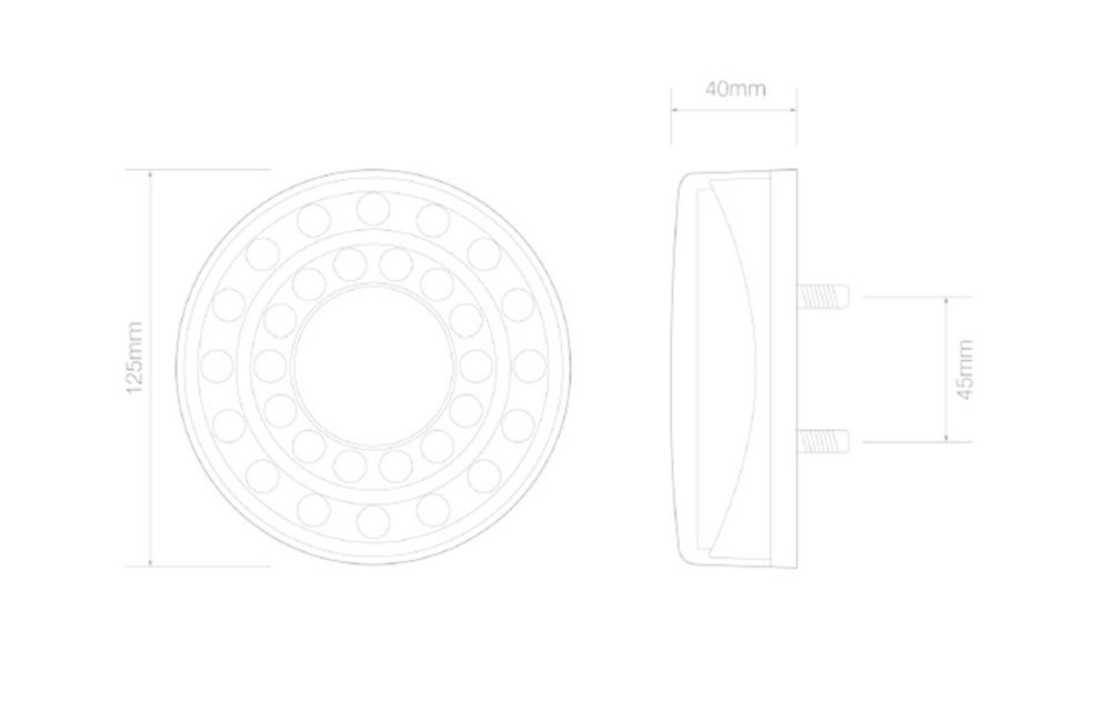 LED-Nebelscheinwerferscheinwerfer in Chromoptik | 12-24V | 40cm. Kabel