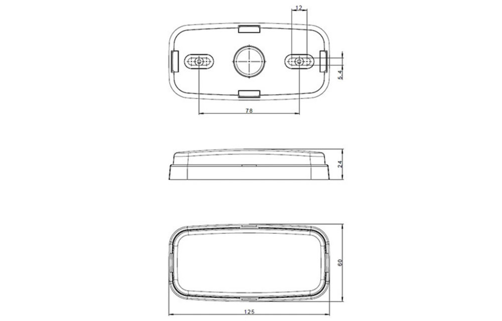 LED Umrissleuchte weiß | 12-24V | 50cm. Kabel