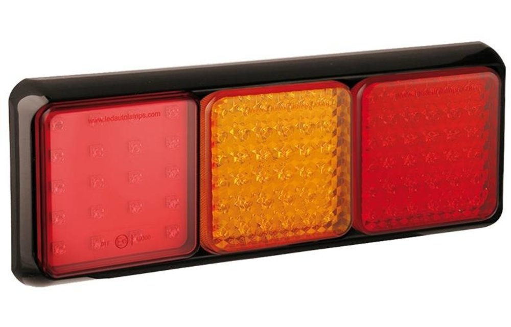 LED-Rücklicht mit schwarzem Rand | 12-24V | 40cm. Kabel
