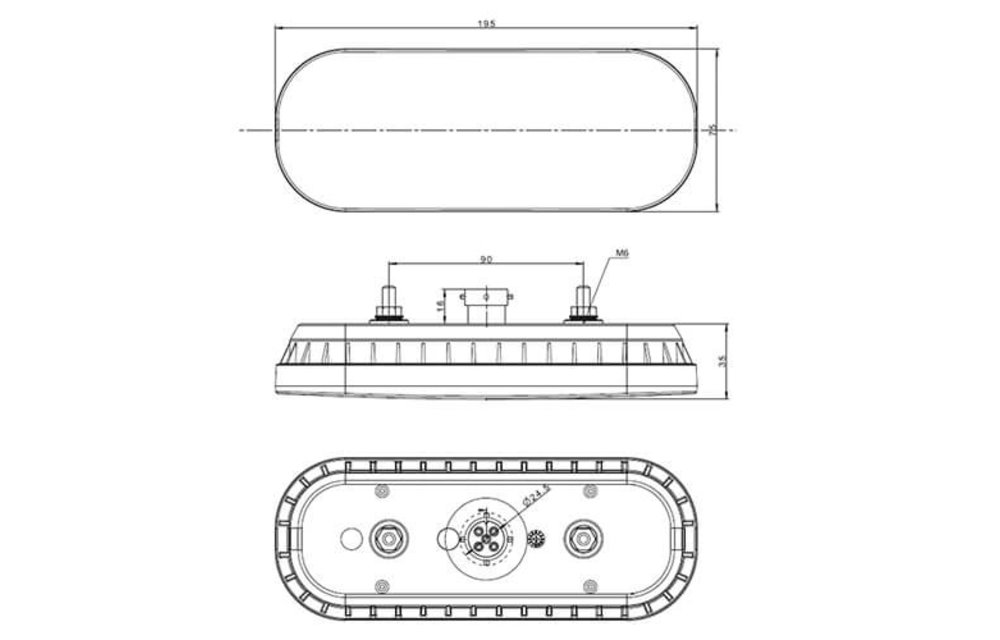 Kompaktes LED-Rücklicht mit dynamischem Blinker | 12-24V |