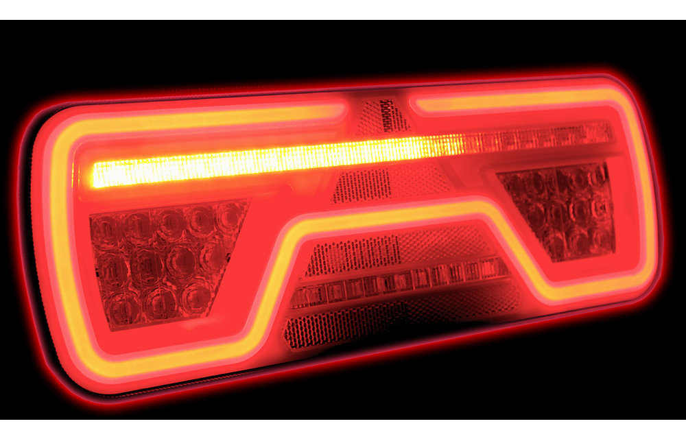 Rechts | Neon LED-Rücklicht | dynamische Blinker | 12-24V | 7-polige AMP