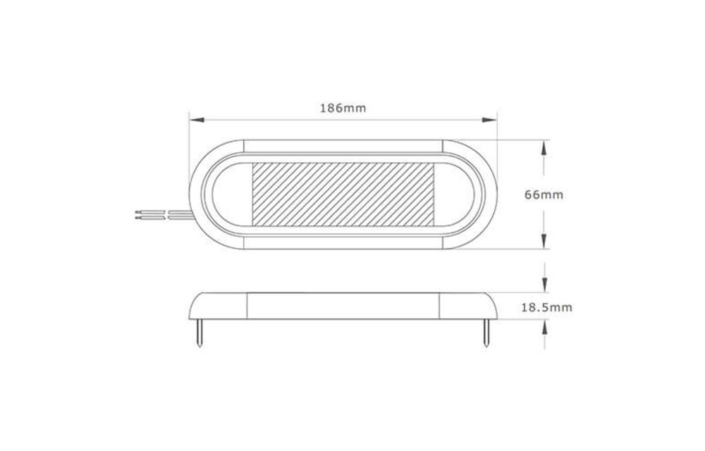 LED Innenraumleuchte mit Touch-Schalter 18cm. | 12-24V | 4500K