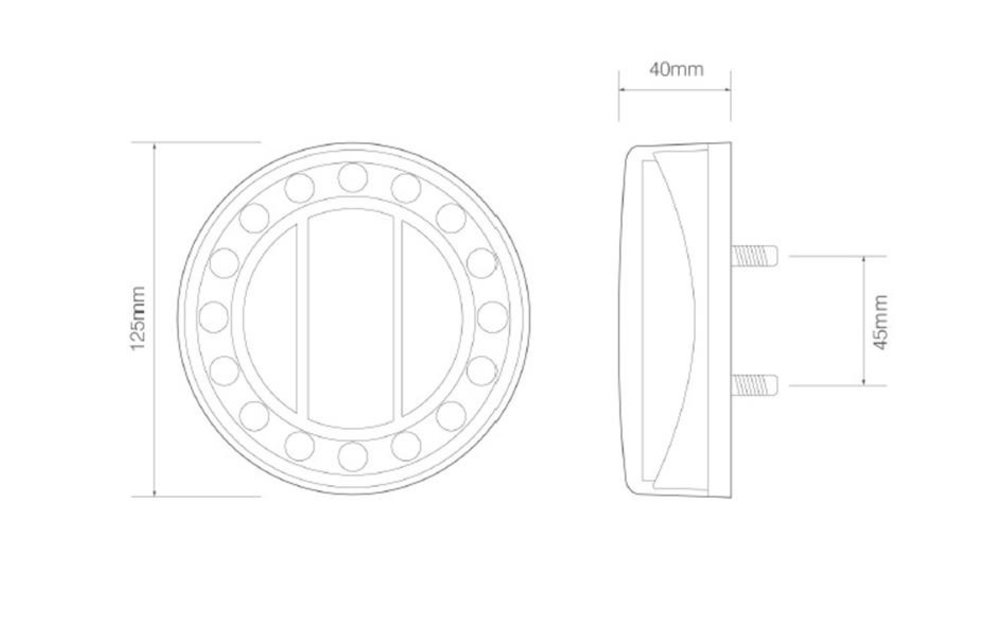 LED-Nebelscheinwerferscheinwerfer in Chromoptik | 12-24V | 40cm. Kabel